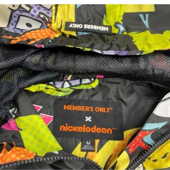 Nickelodeon Rugrats & Rocko Mash Print Windbreaker Jacket Kids M 10/12 NWT - Picture 9 of 11